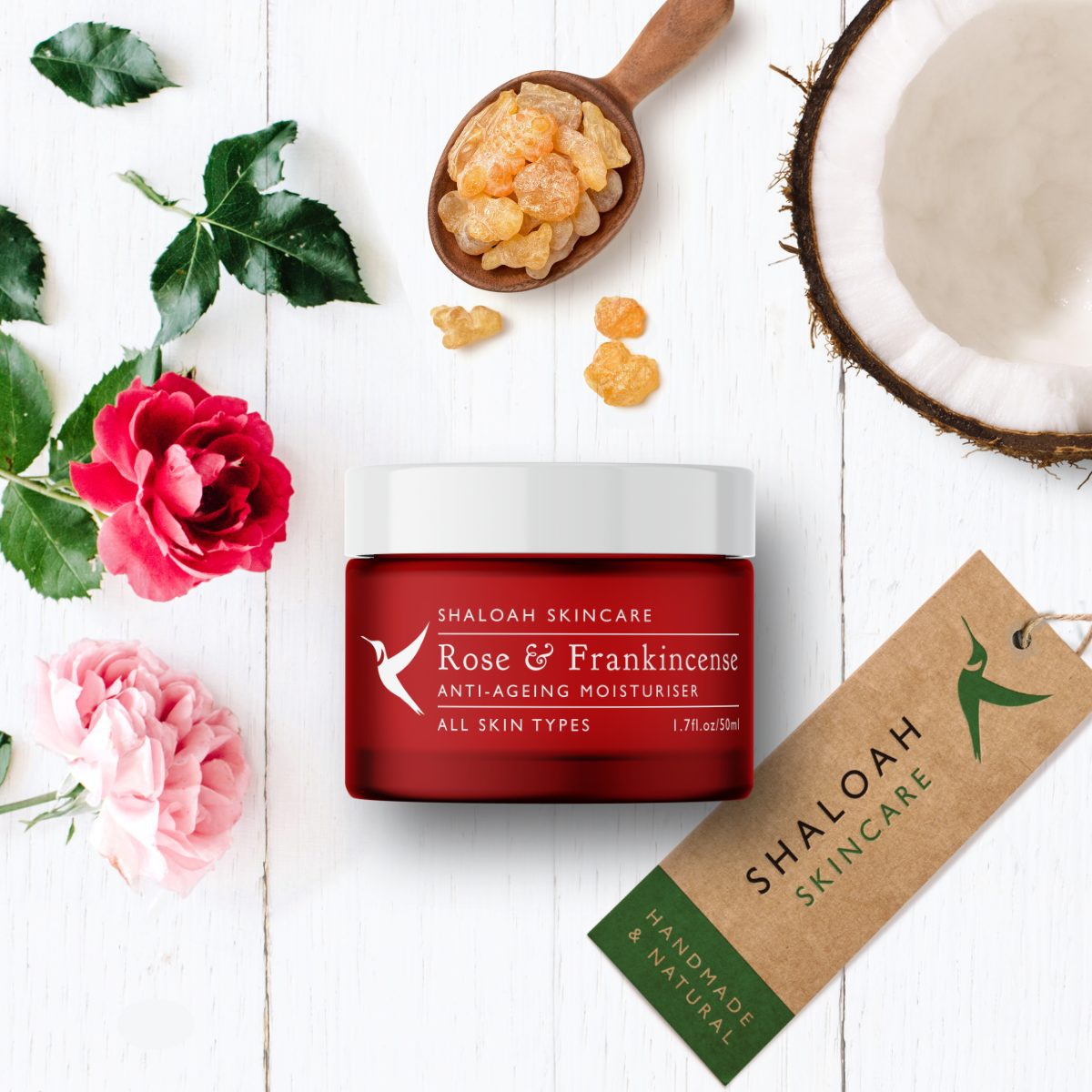 Rose Face Cream with Frankincense, Natural Anti-ageing Moisturiser